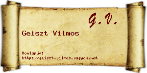 Geiszt Vilmos névjegykártya